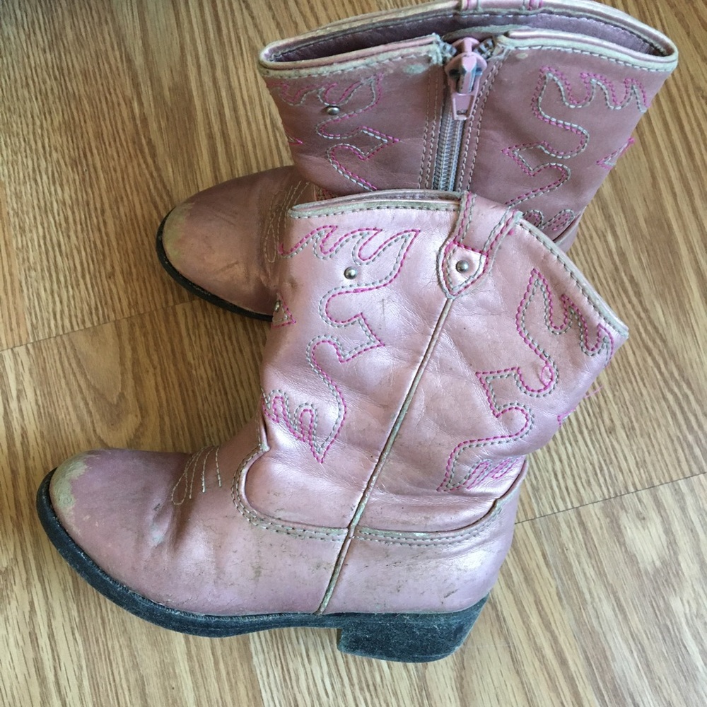pink cowboy boots size 8